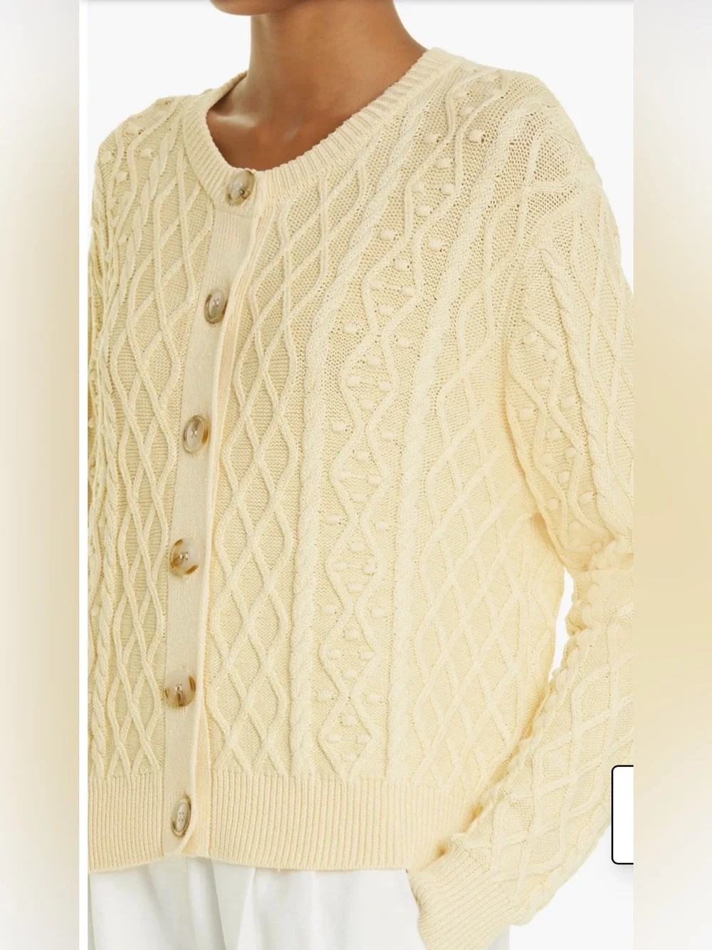 Loulou Studio Vilm Cable Knit Stretch Silk & Linen‎ Cardigan